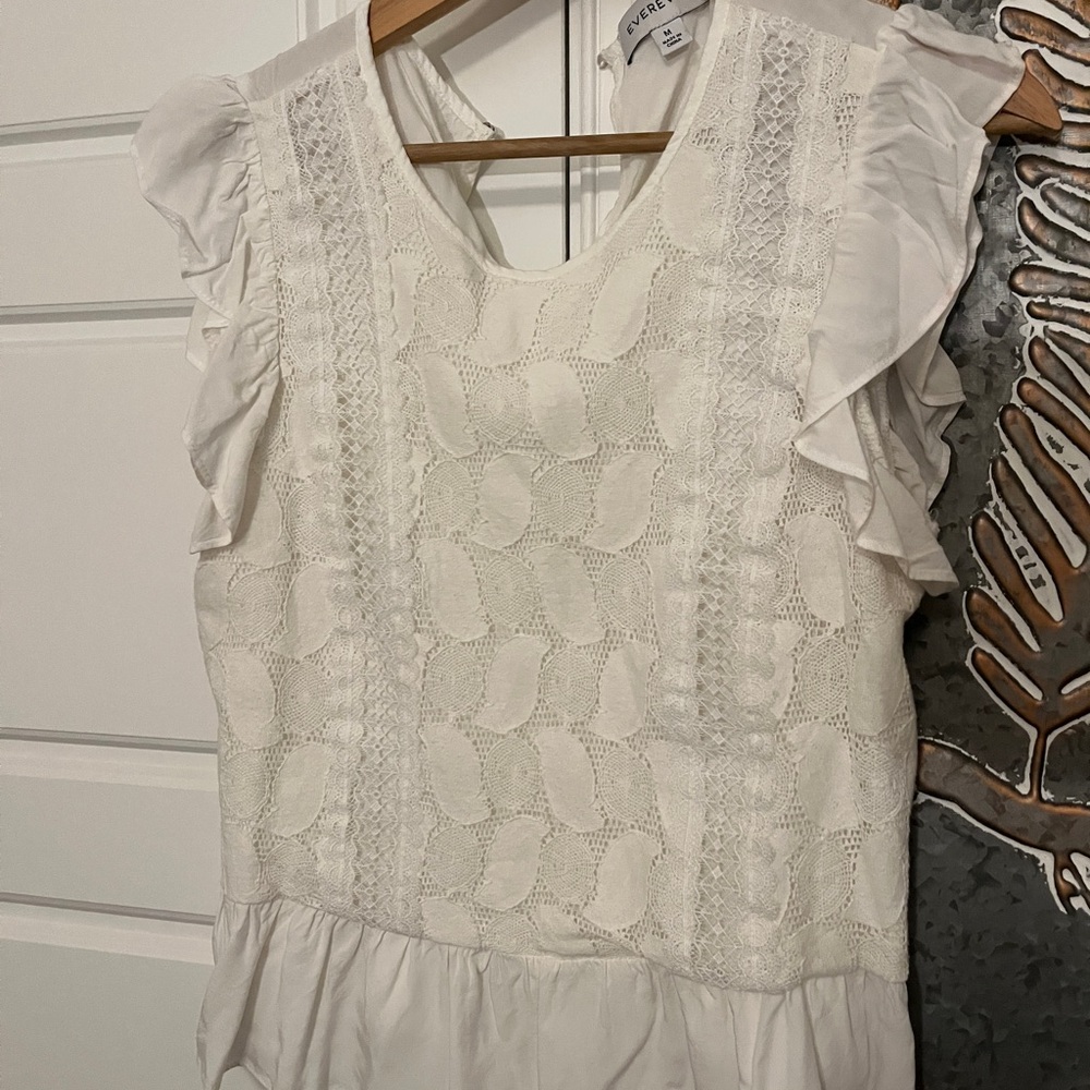 White Ruffled Lace Top